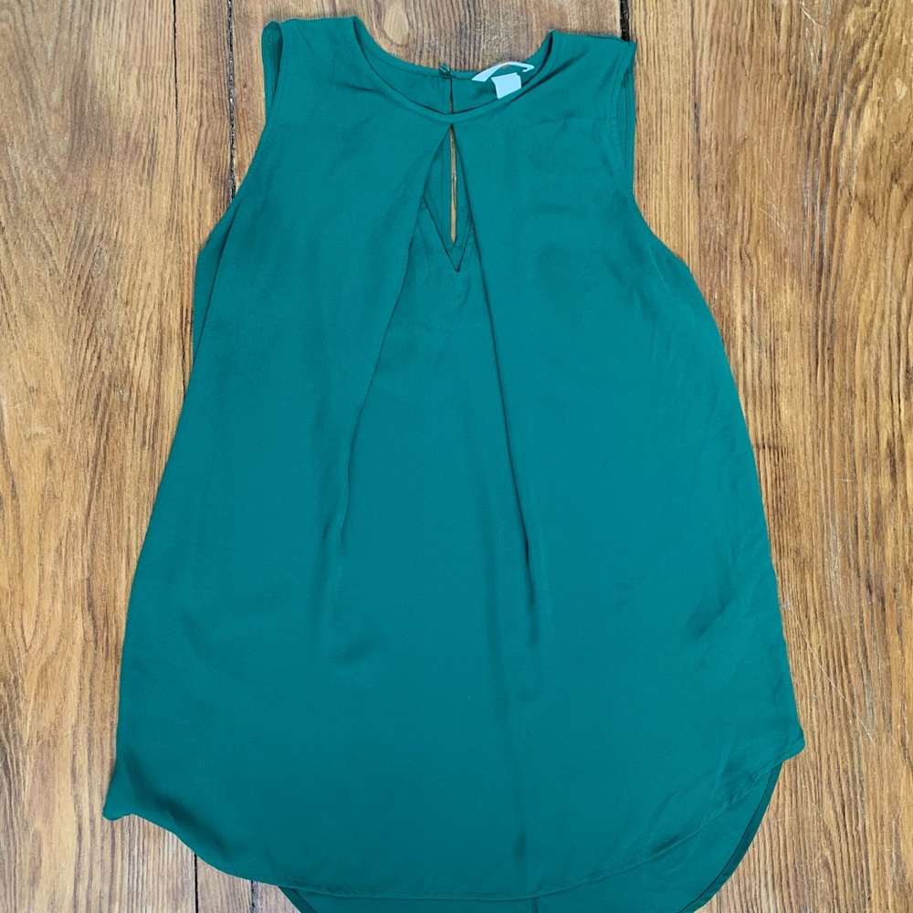 Sheer emerald green tunic top